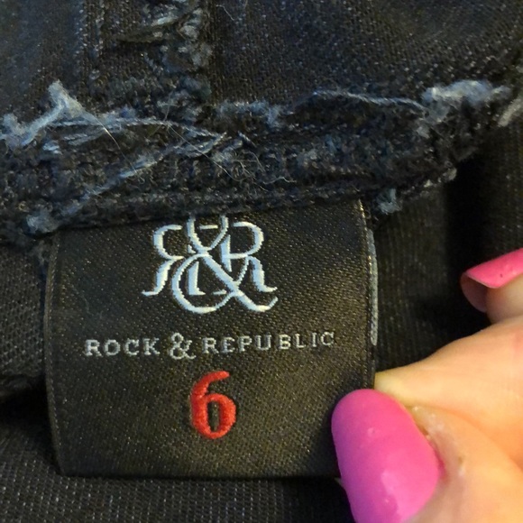 Rock & Republic Fever Denim RX Slimming Zipper Pockets Pull On SZ 6 - Picture 6 of 7
